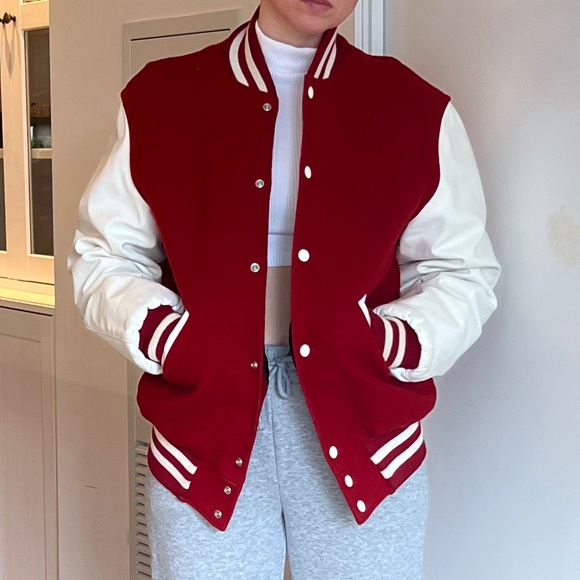 Vintage, VARSITY LETTERMAN JACKET, wool/leather.  Made in the USA - Picture 3 of 13
